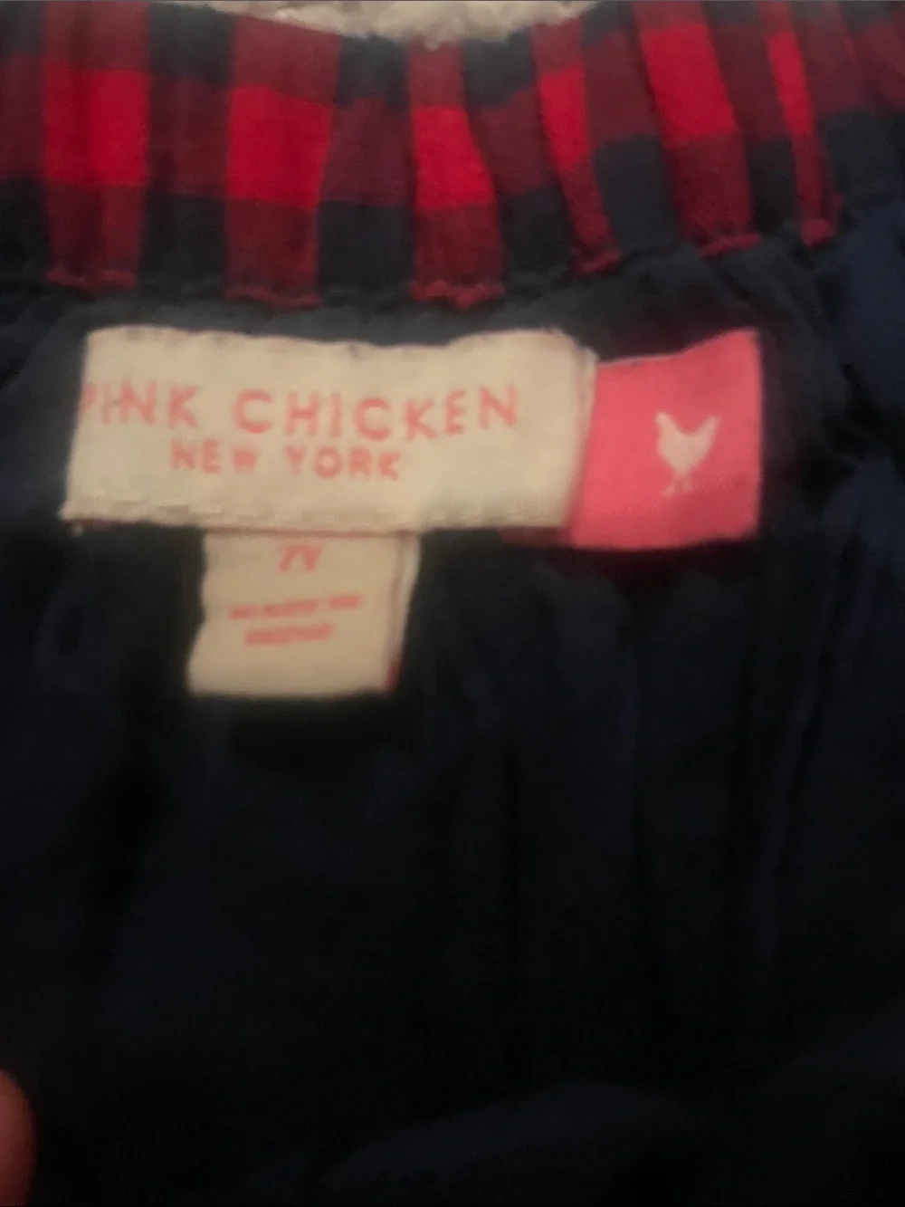 NWOT Pink Chicken red and navy gingham skirt - size 7